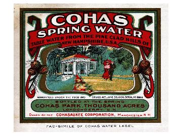 The Colorful Cohas Spring Water bottle Label available in our Gift Shop